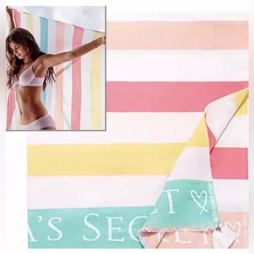 Victoria's Secret Multicolor Striped Beach Blanket
